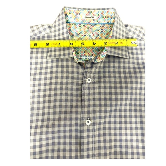 Unique Bugatchi Uomo Shirt. Mens M. Lg Sleeve. Button Up. Flip Cuff. Shaped Fit - Picture 8 of 10